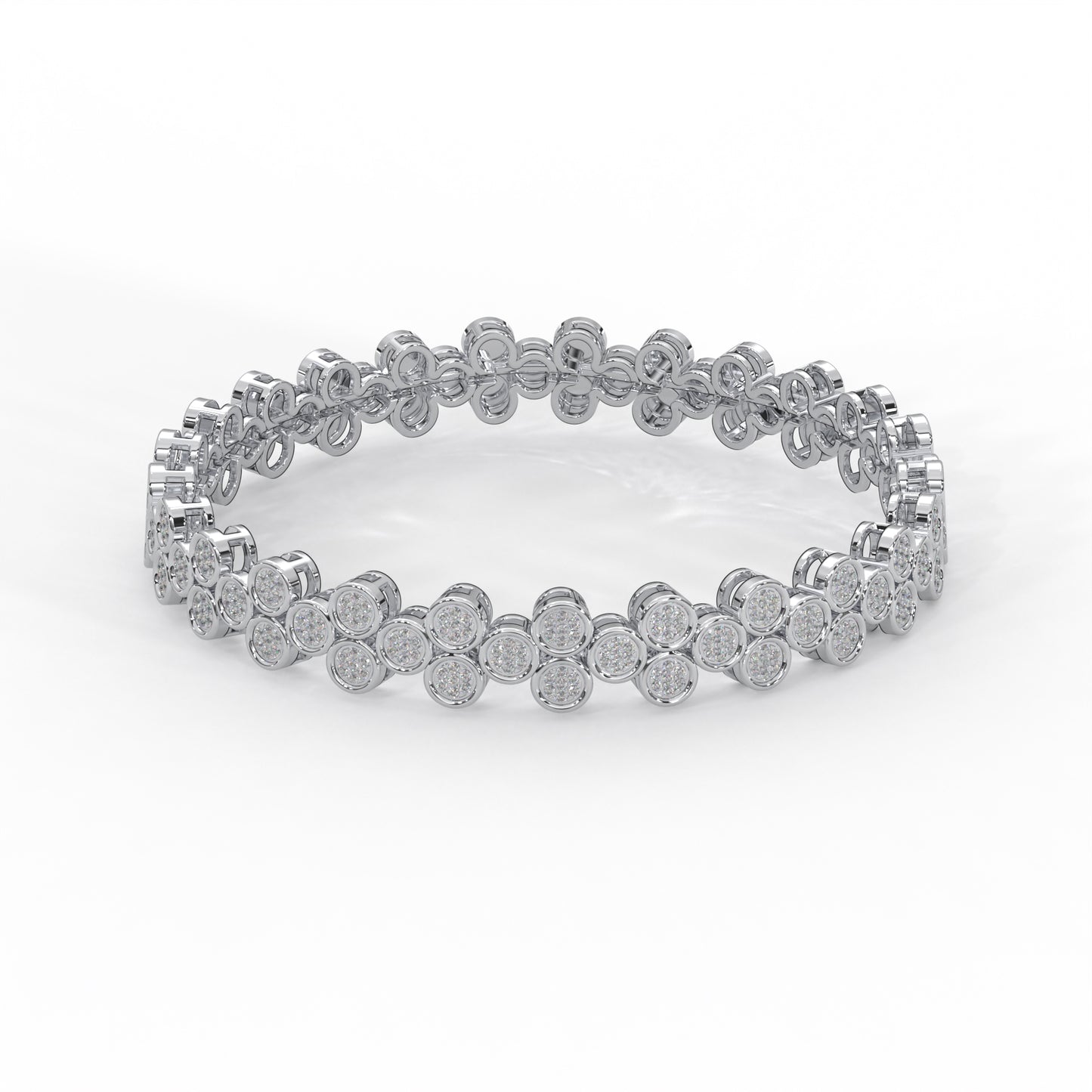 14K Gold-Plated Bracelet with 0.53 cttw Natural Diamond Pave Set for Women