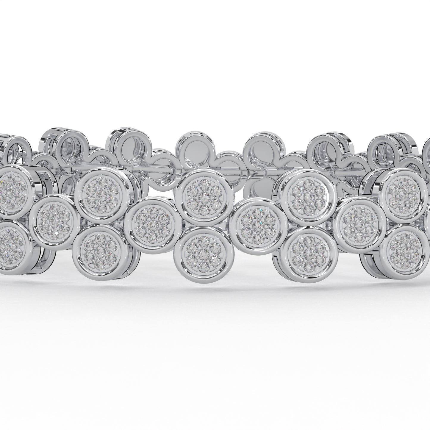14K Gold-Plated Bracelet with 0.53 cttw Natural Diamond Pave Set for Women