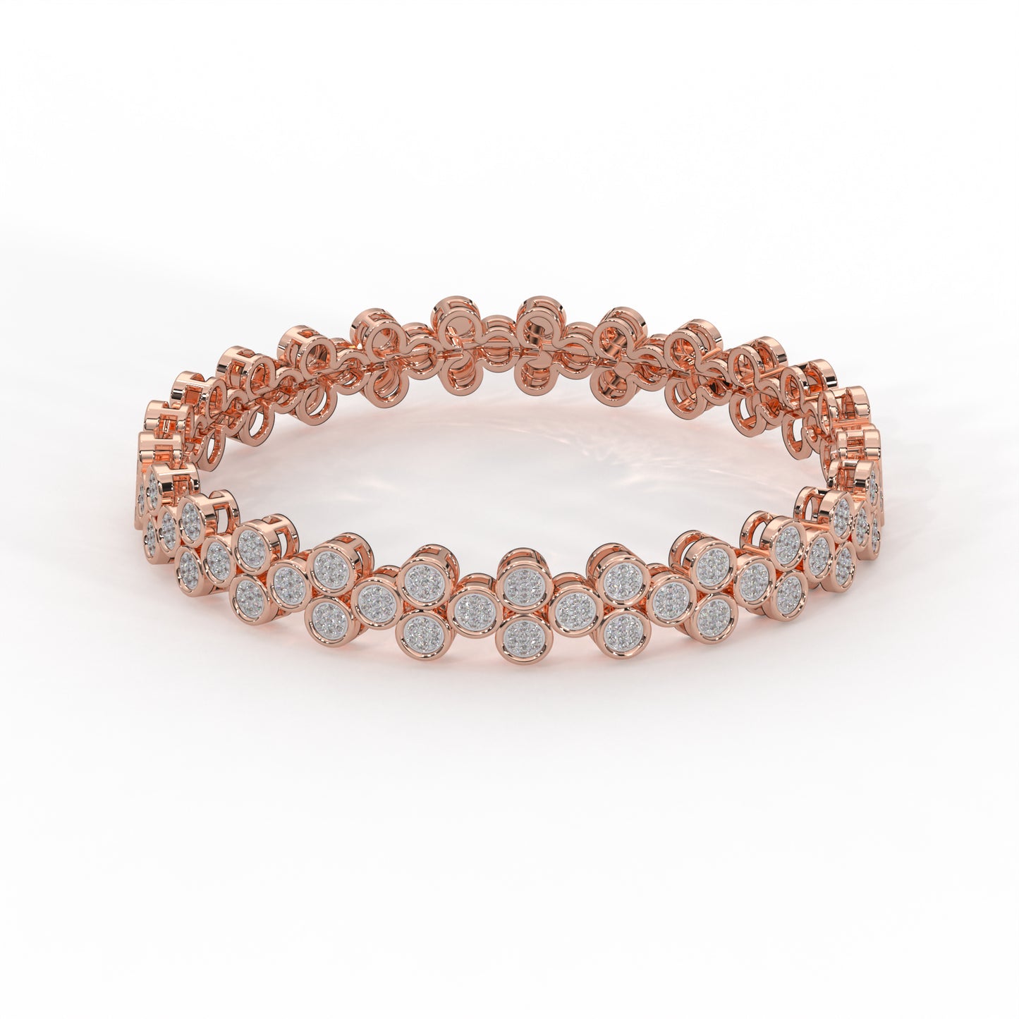 14K Gold-Plated Bracelet with 0.53 cttw Natural Diamond Pave Set for Women