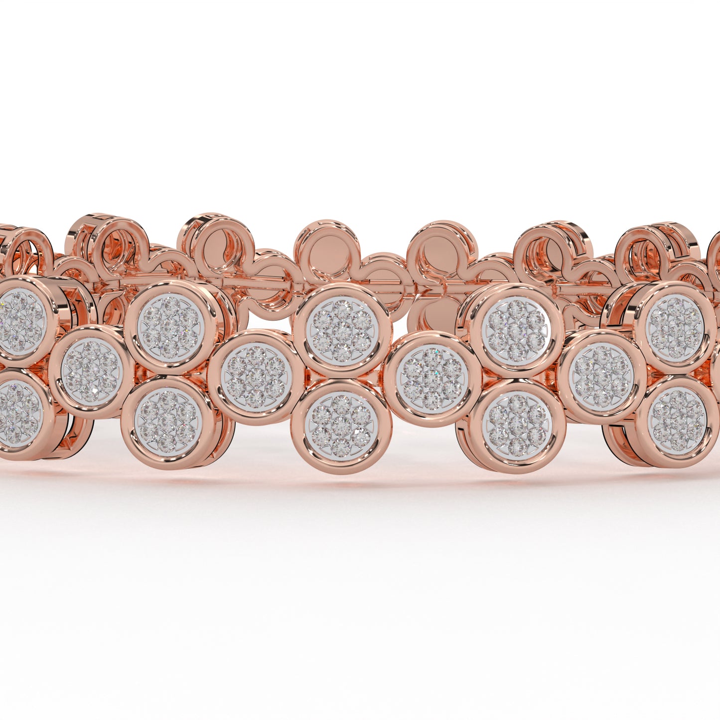 14K Gold-Plated Bracelet with 0.53 cttw Natural Diamond Pave Set for Women