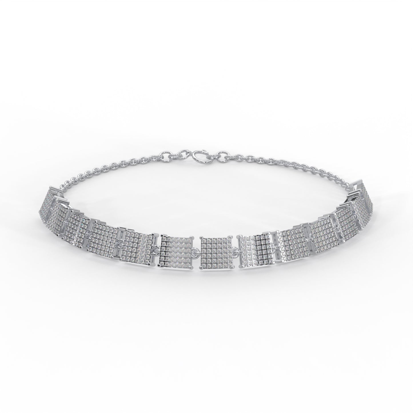 1.26 cttw Natural Diamond Micro Pave Cluster Bracelet for Women in 14K Gold Plated