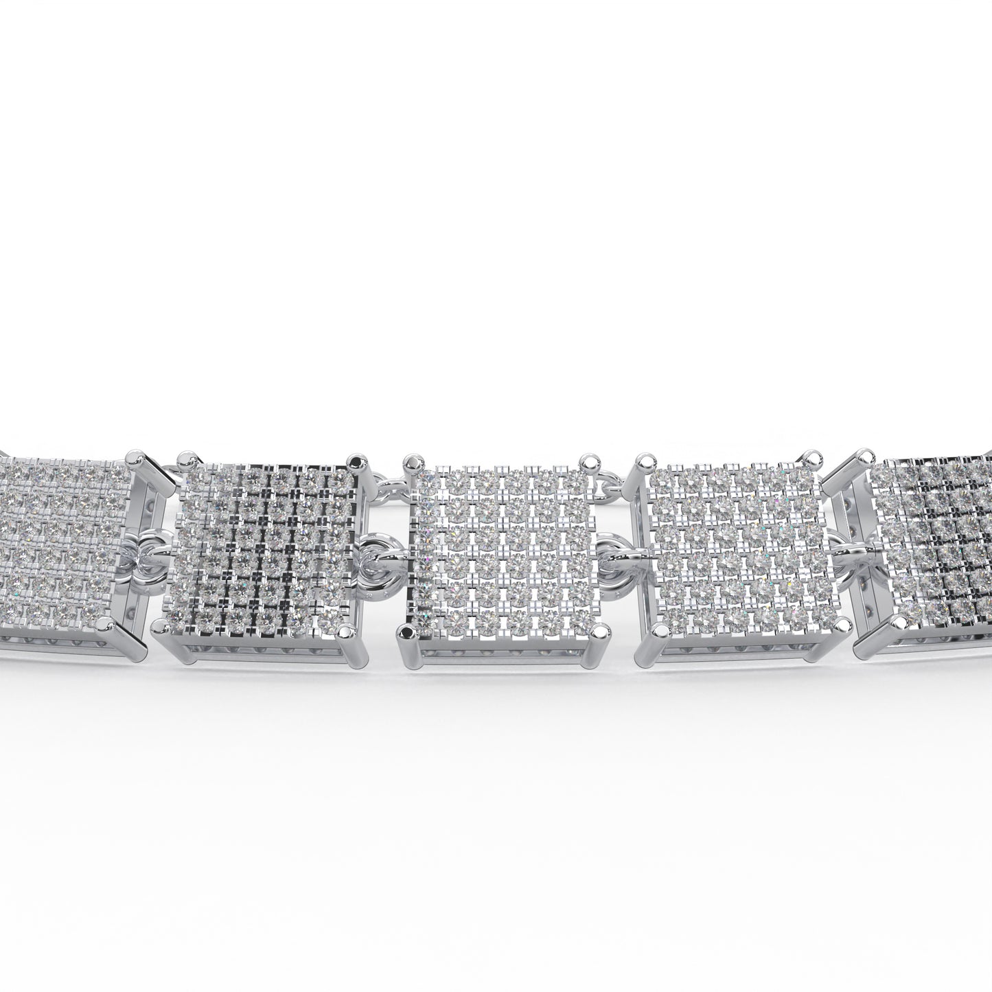 1.26 cttw Natural Diamond Micro Pave Cluster Bracelet for Women in 14K Gold Plated
