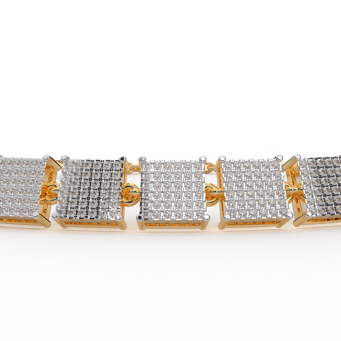 1.26 cttw Natural Diamond Micro Pave Cluster Bracelet for Women in 14K Gold Plated