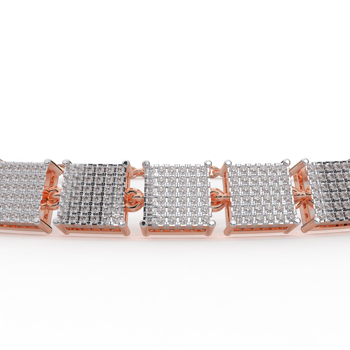 1.26 cttw Natural Diamond Micro Pave Cluster Bracelet for Women in 14K Gold Plated