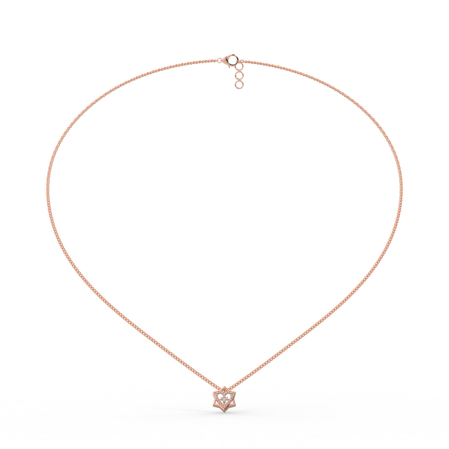 0.20 Cttw Natural Diamond Queen Star Heart Pendant Necklace in 925 Sterling Silver