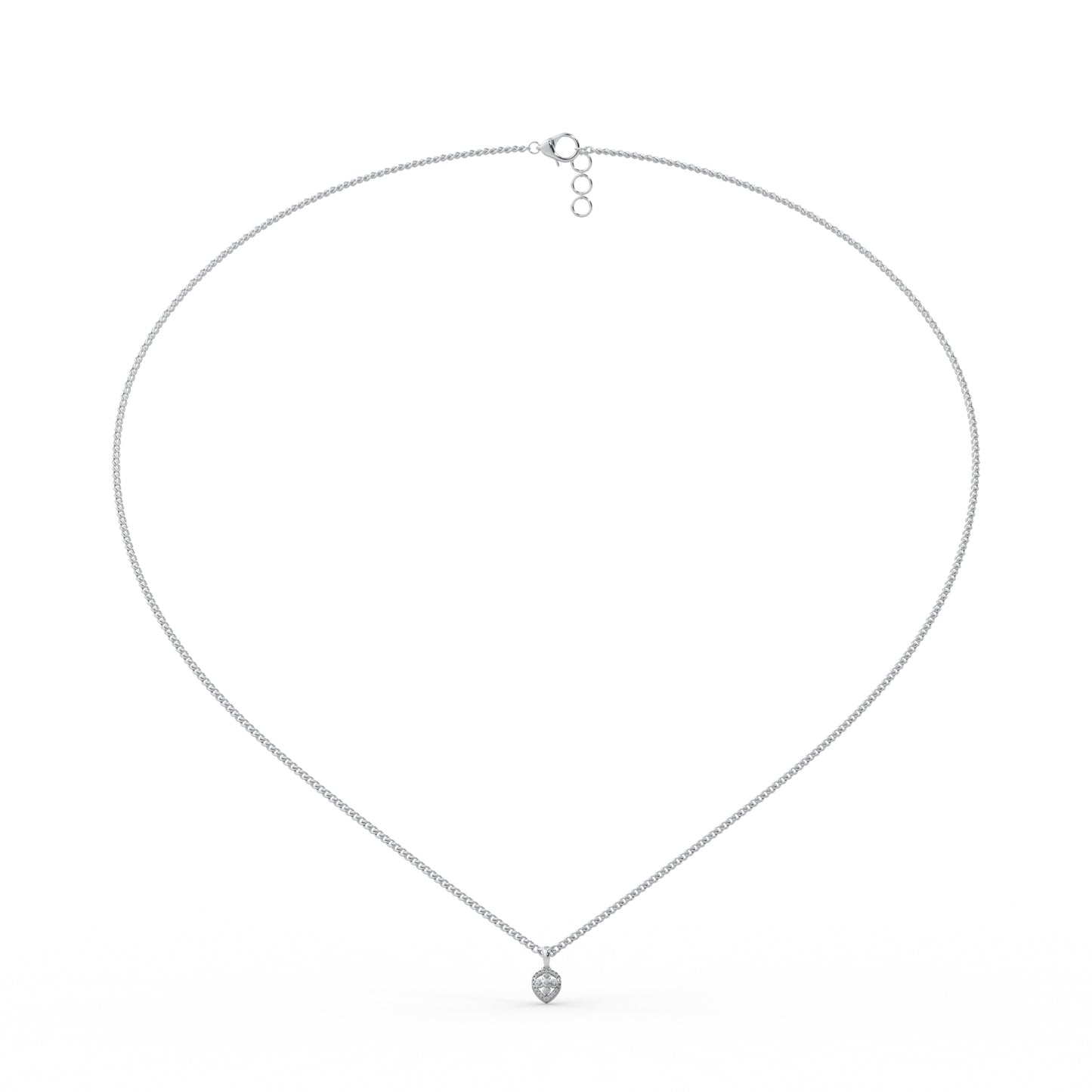 0.12 Cttw Natural Diamond Heart Shape Pendant Necklace in 925 Sterling Silver