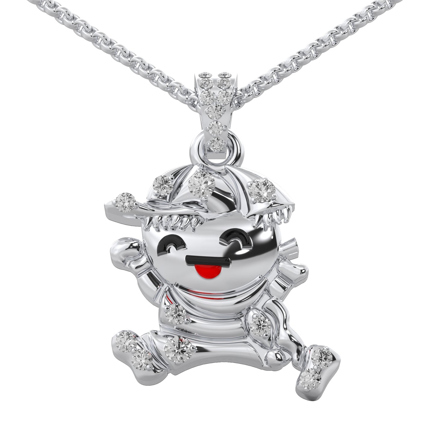 0.16 cttw Natural Diamond Baby Boy Pendant Necklace in 925 Sterling Silver | Perfect Gift for Newborns & Baby Shower