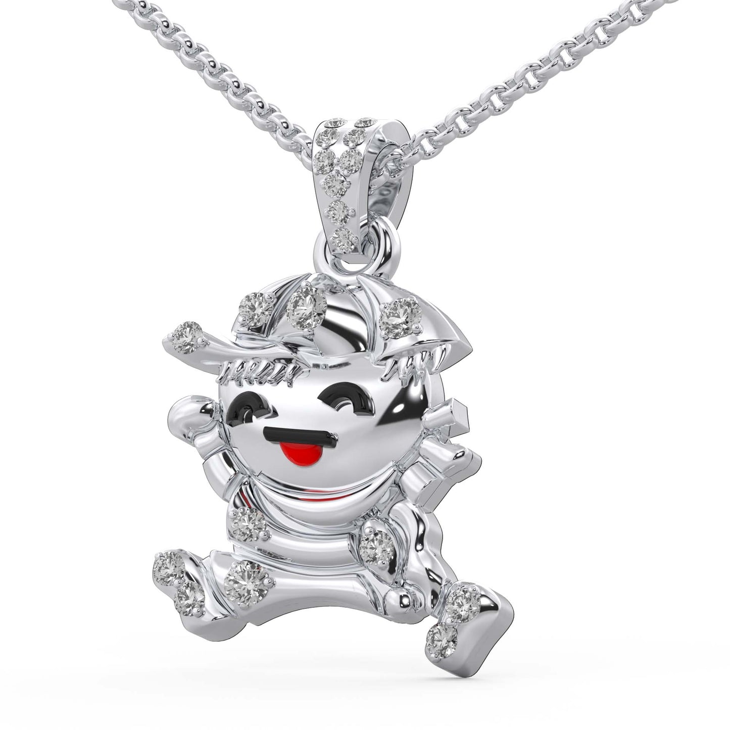 0.16 cttw Natural Diamond Baby Boy Pendant Necklace in 925 Sterling Silver | Perfect Gift for Newborns & Baby Shower