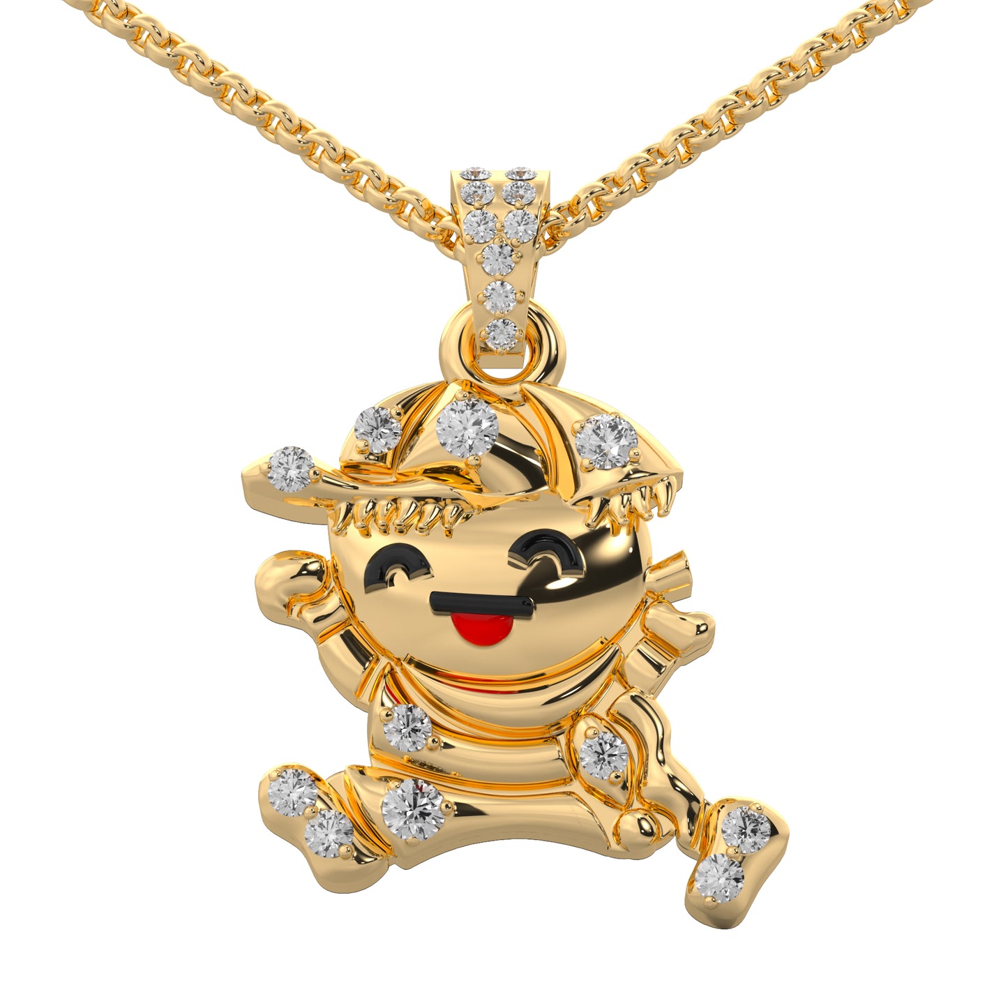 0.16 cttw Natural Diamond Baby Boy Pendant Necklace in 925 Sterling Silver | Perfect Gift for Newborns & Baby Shower