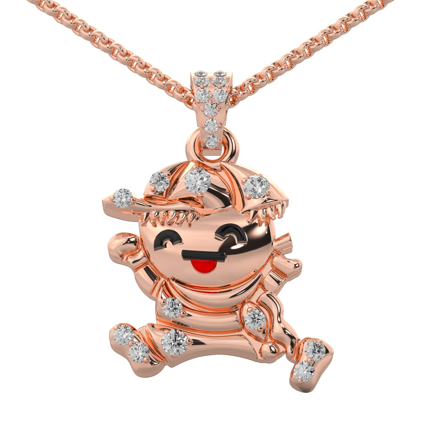 0.16 cttw Natural Diamond Baby Boy Pendant Necklace in 925 Sterling Silver | Perfect Gift for Newborns & Baby Shower