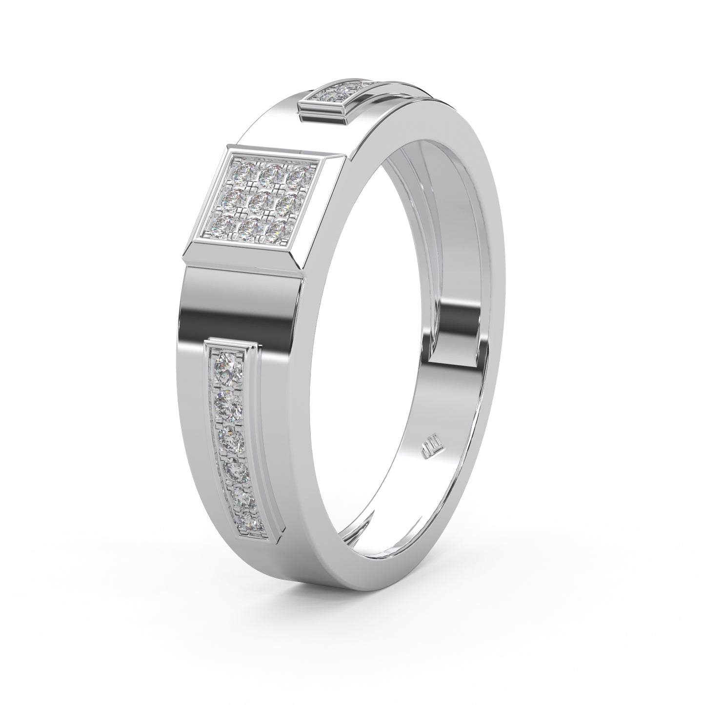 0.19 Cttw Natural Diamond Designer Cluster Men's Ring | 925 Sterling Silver