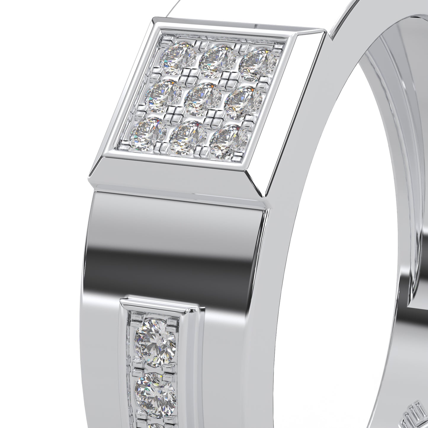 0.19 Cttw Natural Diamond Designer Cluster Men's Ring | 925 Sterling Silver