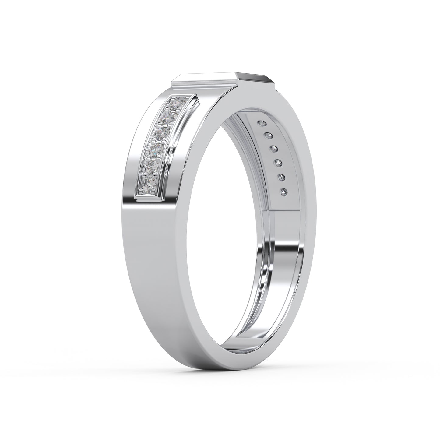0.19 Cttw Natural Diamond Designer Cluster Men's Ring | 925 Sterling Silver