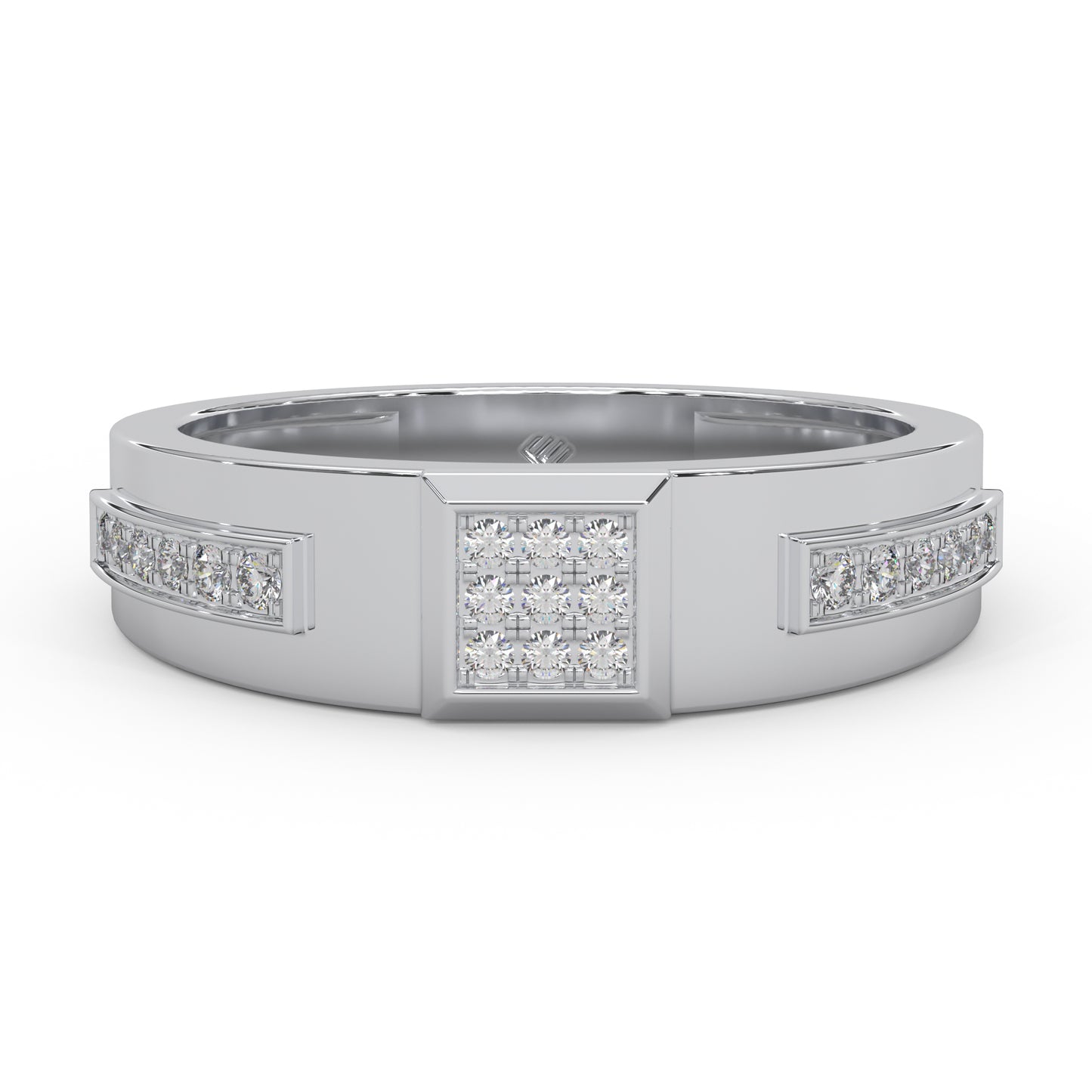 0.19 Cttw Natural Diamond Designer Cluster Men's Ring | 925 Sterling Silver