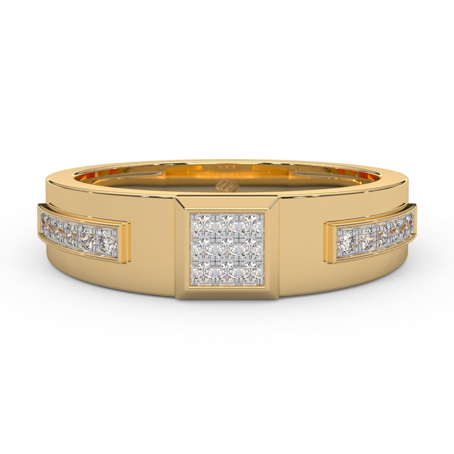 0.19 Cttw Natural Diamond Designer Cluster Men's Ring | 925 Sterling Silver