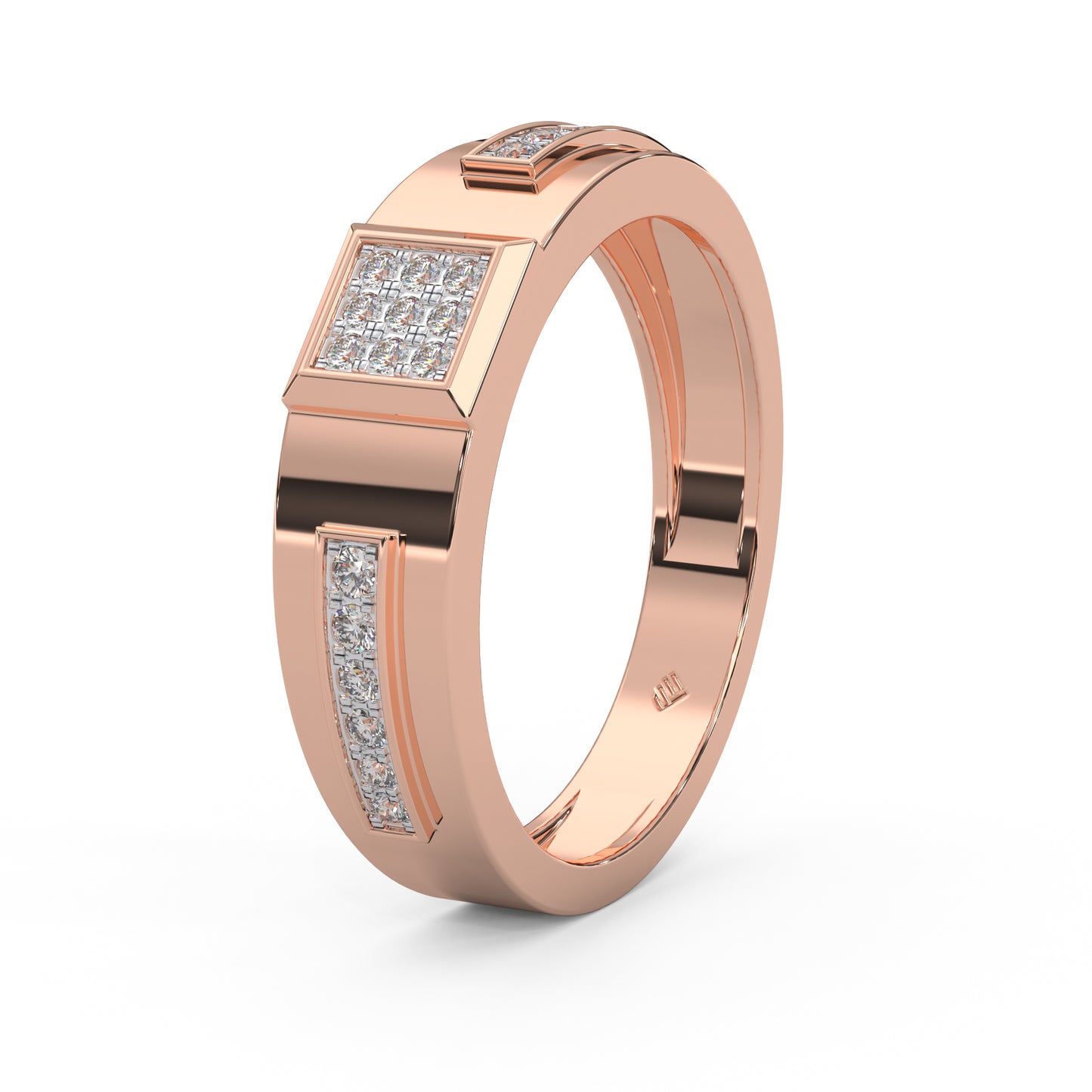 0.19 Cttw Natural Diamond Designer Cluster Men's Ring | 925 Sterling Silver
