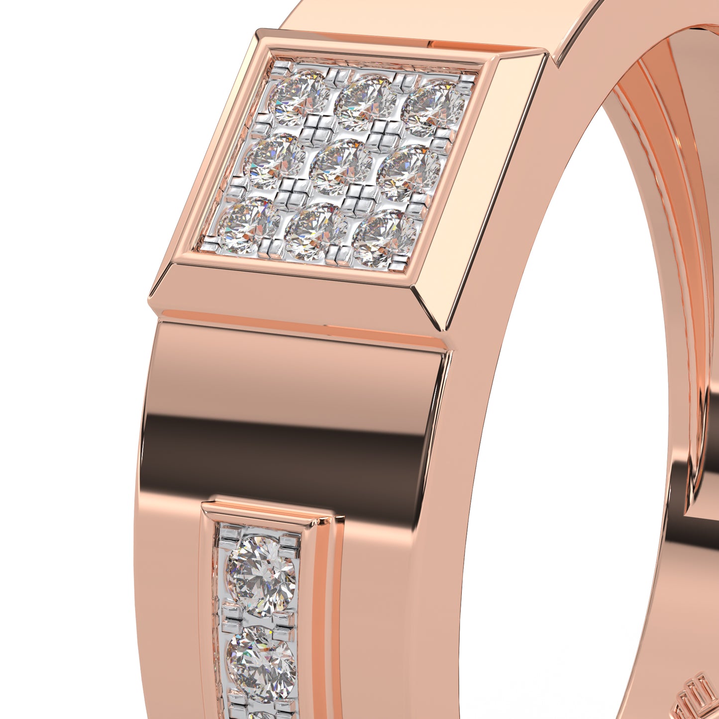 0.19 Cttw Natural Diamond Designer Cluster Men's Ring | 925 Sterling Silver