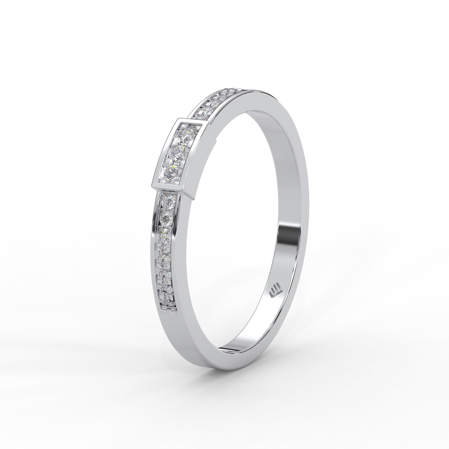 0.10 Cttw Natural Diamond Unique Spaced Out Engagement Ring for Women | 925 Sterling Silver