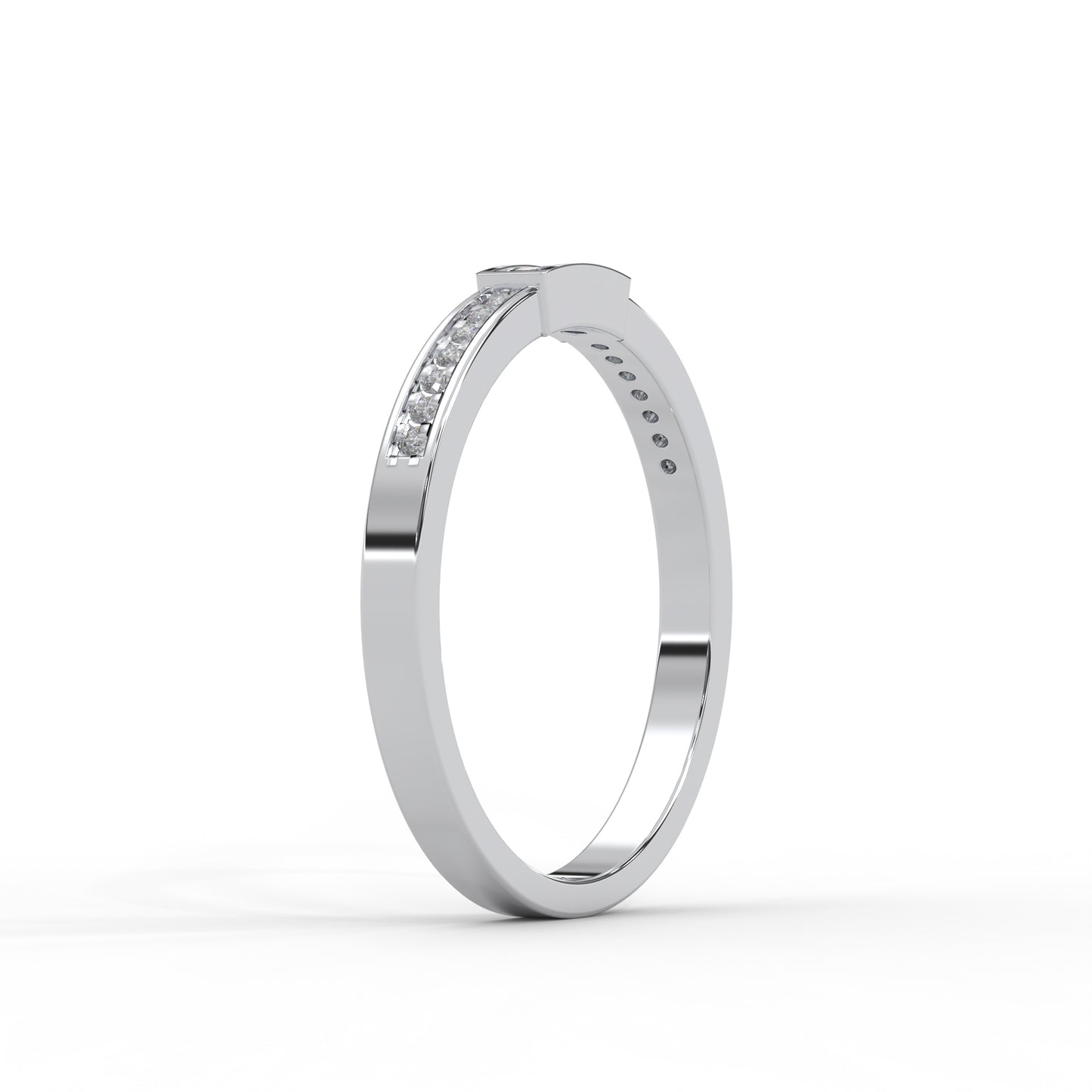 0.10 Cttw Natural Diamond Unique Spaced Out Engagement Ring for Women | 925 Sterling Silver