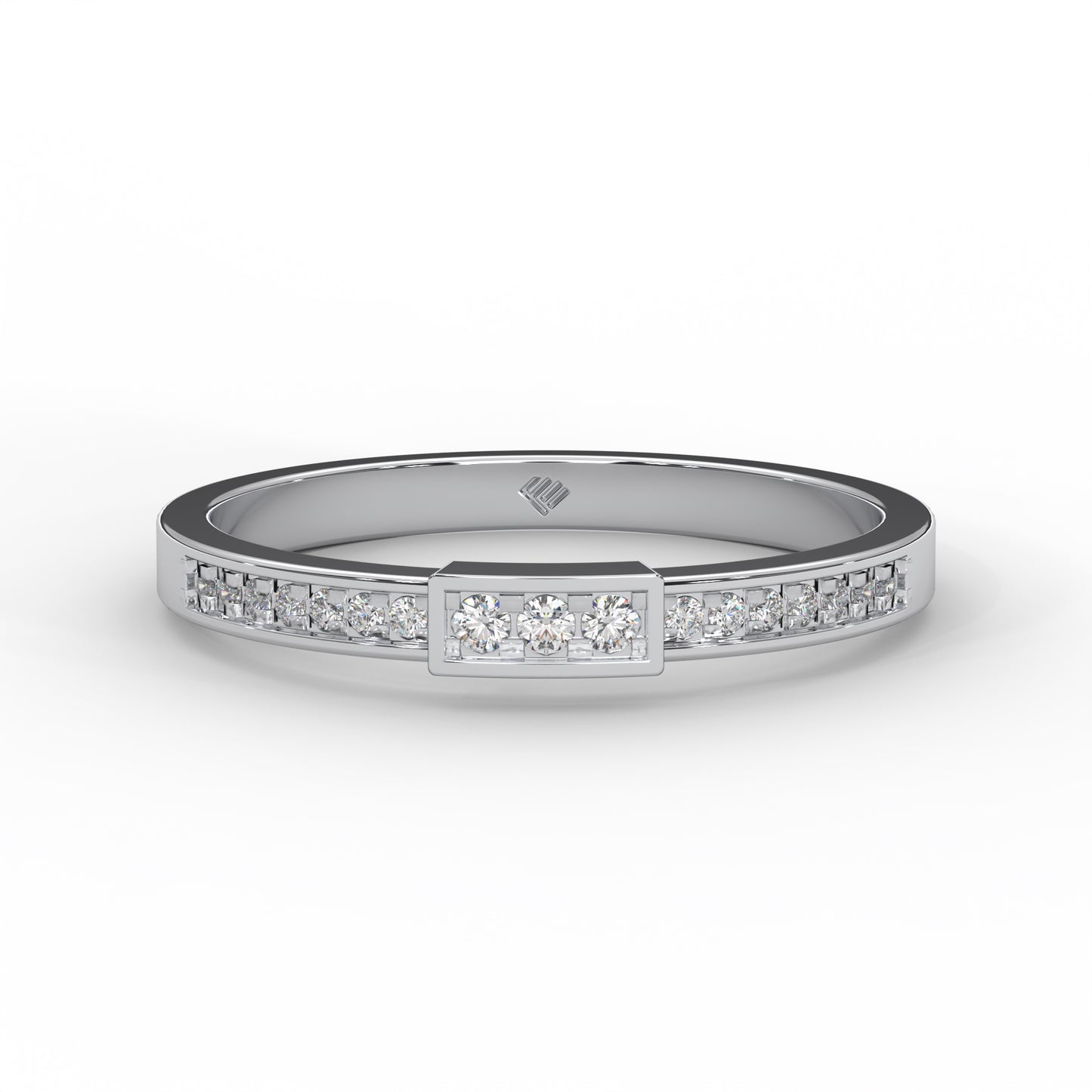 0.10 Cttw Natural Diamond Unique Spaced Out Engagement Ring for Women | 925 Sterling Silver
