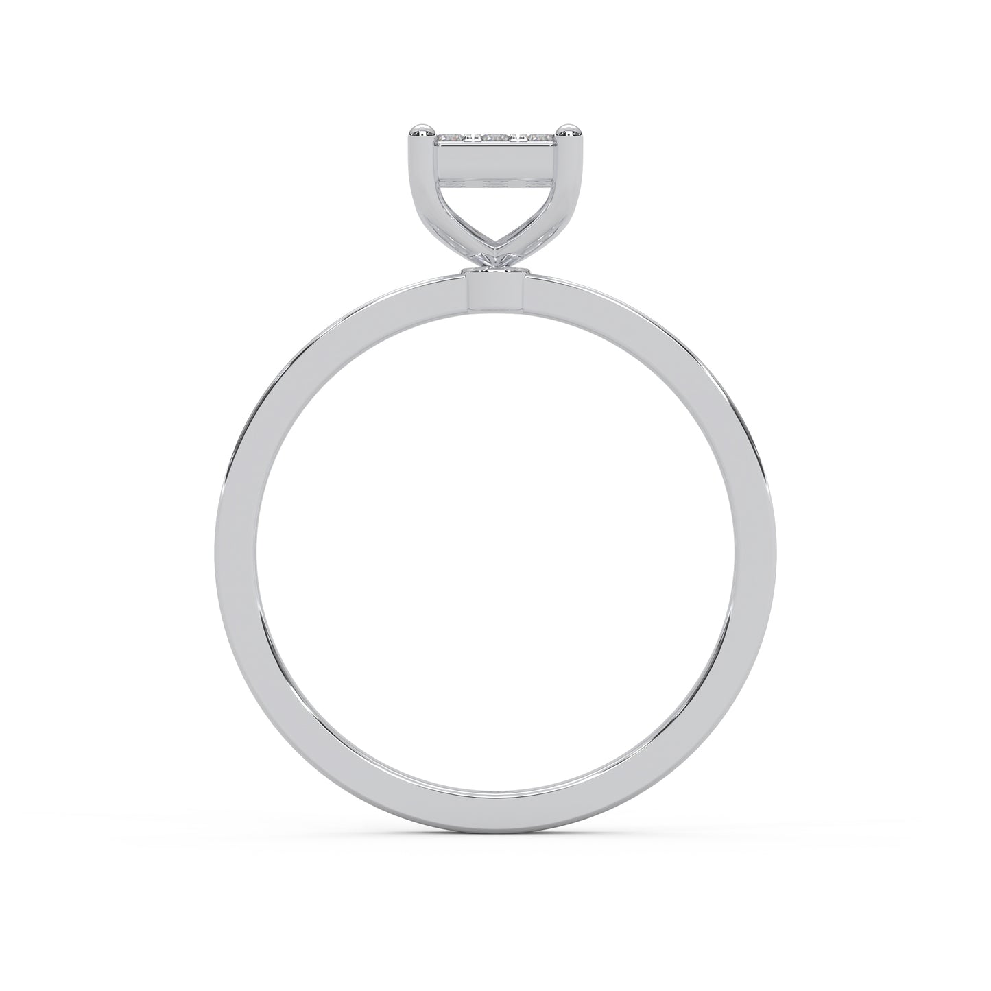 0.11 Cttw Natural Diamond Square Cluster Engagement Ring for Women | 925 Sterling Silver