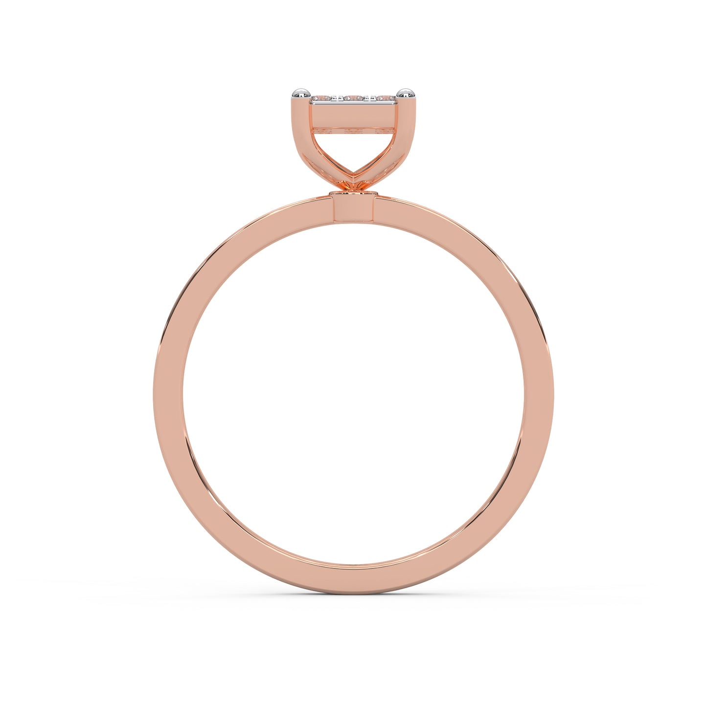 0.11 Cttw Natural Diamond Square Cluster Engagement Ring for Women | 925 Sterling Silver