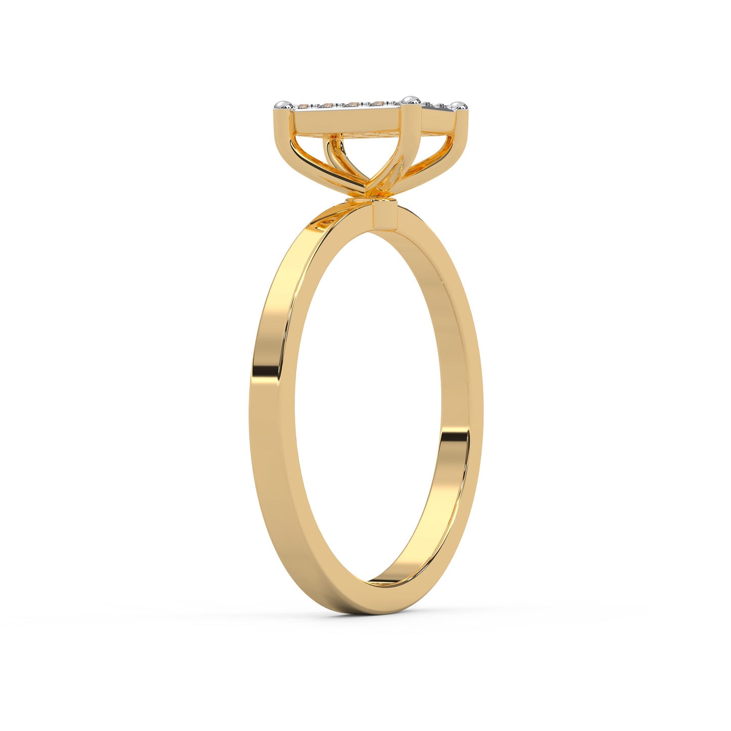 0.12 Cttw Natural Diamond Square Shaped Cluster Engagement Ring for Women | 925 Sterling Silver