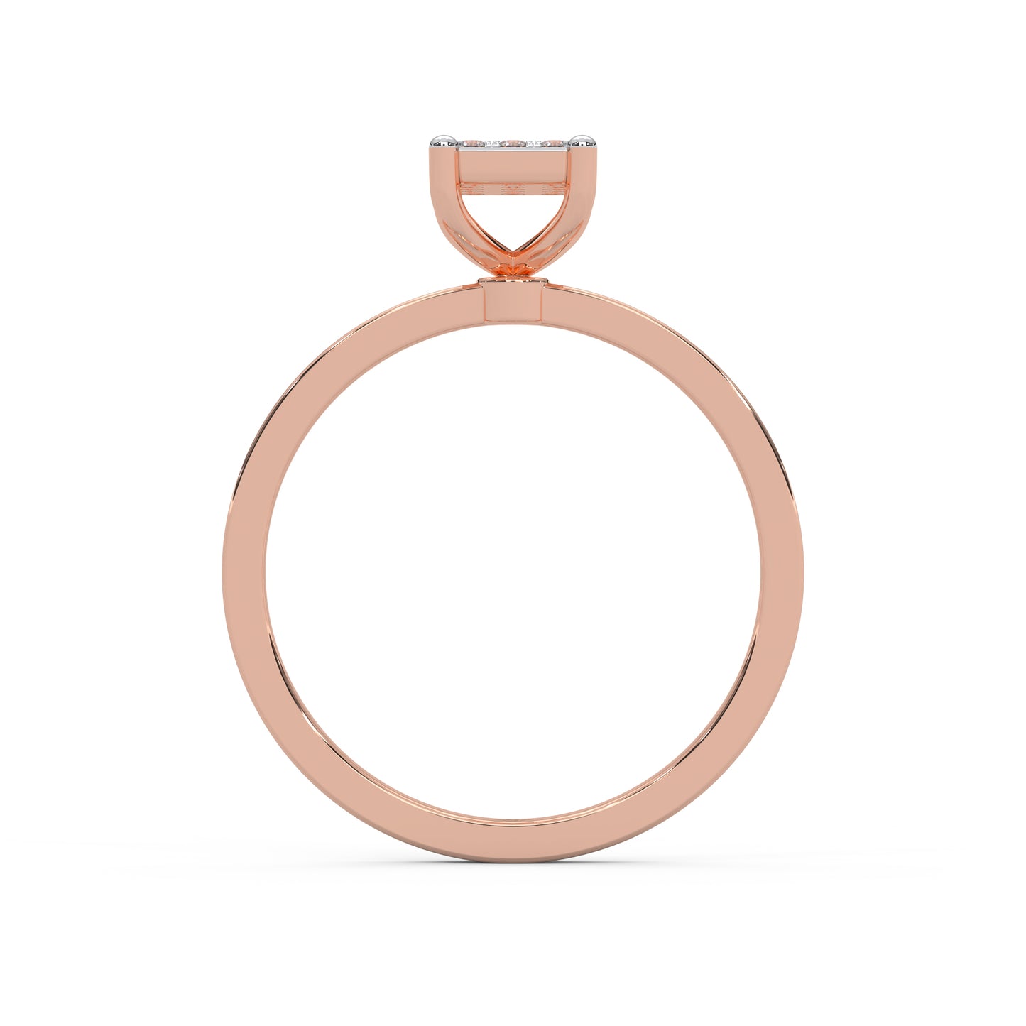 0.12 Cttw Natural Diamond Square Shaped Cluster Engagement Ring for Women | 925 Sterling Silver