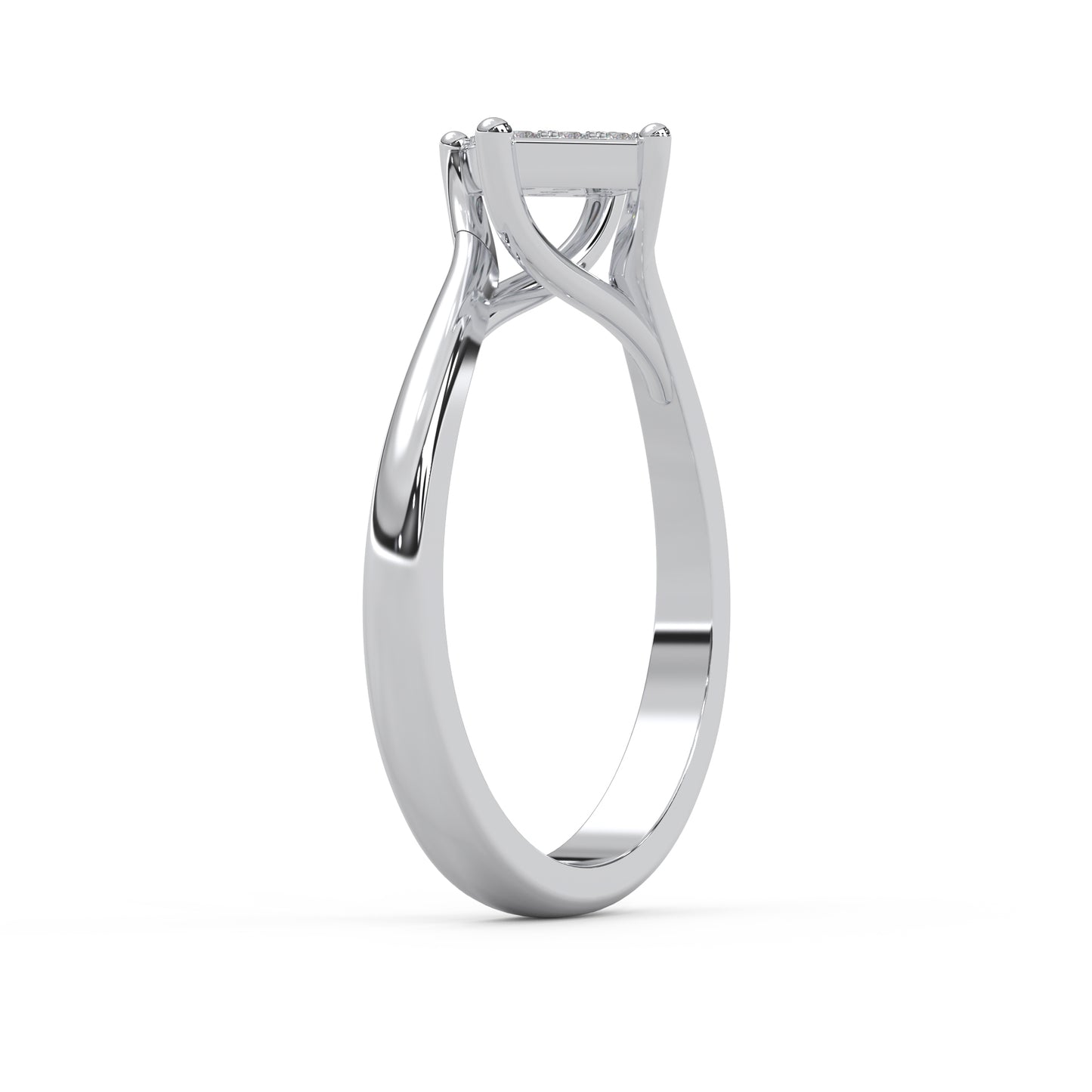0.11 Cttw Natural Diamond Cluster Engagement Ring for Women | 925 Sterling Silver