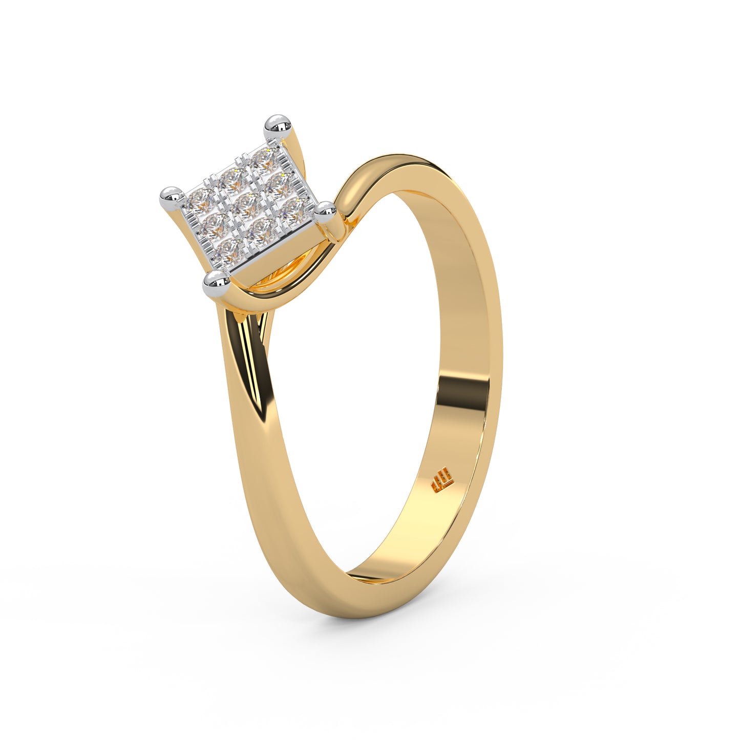 0.11 Cttw Natural Diamond Cluster Engagement Ring for Women | 925 Sterling Silver