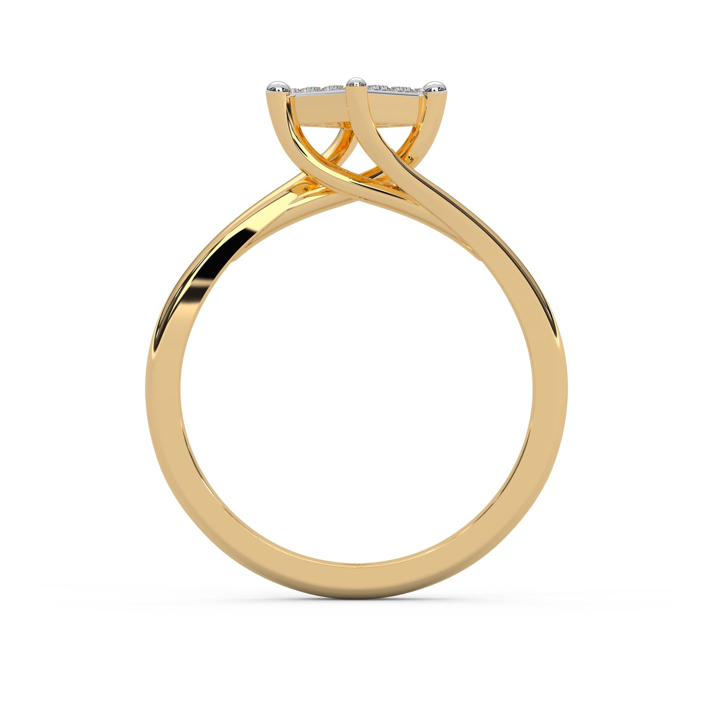 0.11 Cttw Natural Diamond Cluster Engagement Ring for Women | 925 Sterling Silver