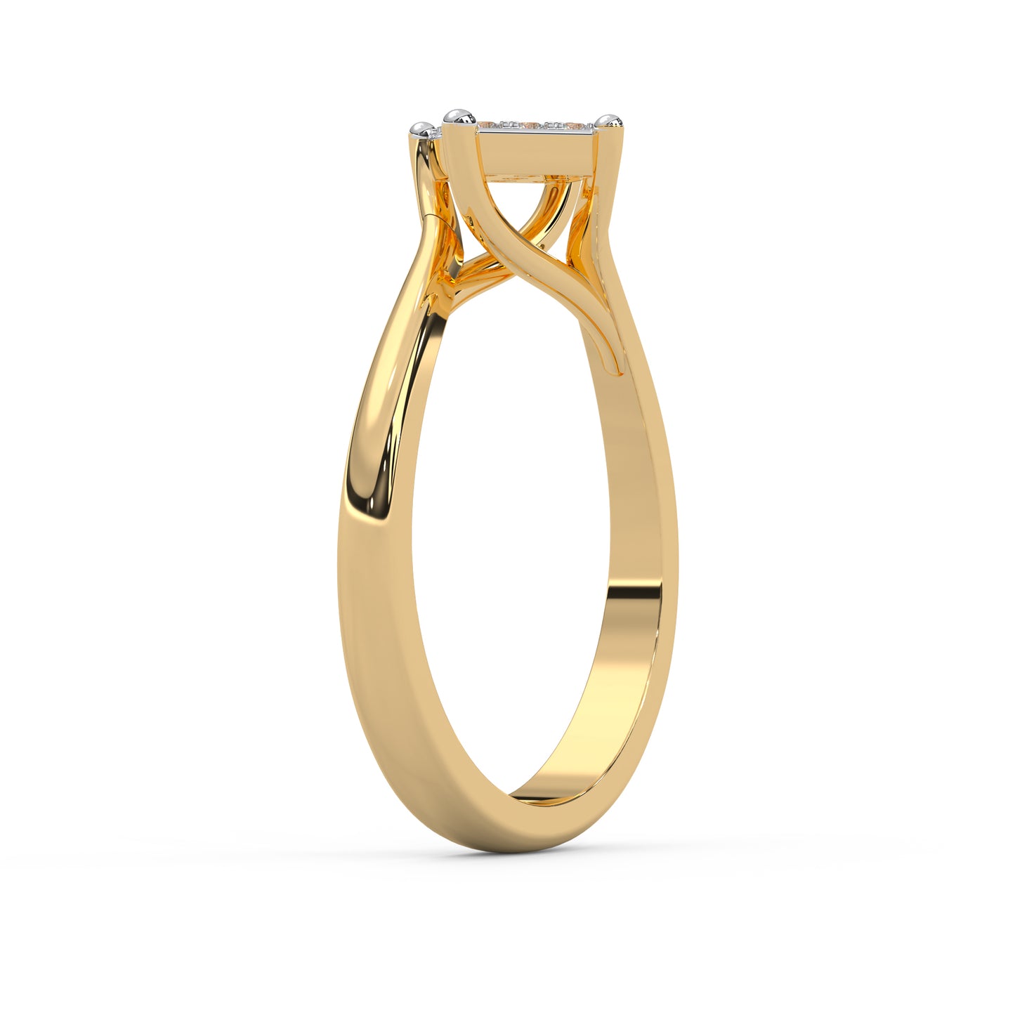 0.11 Cttw Natural Diamond Cluster Engagement Ring for Women | 925 Sterling Silver