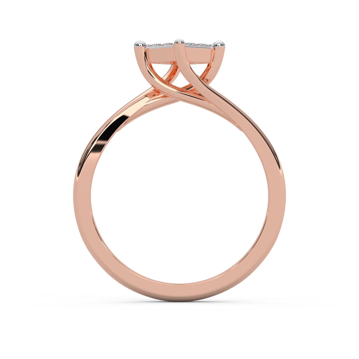 0.11 Cttw Natural Diamond Cluster Engagement Ring for Women | 925 Sterling Silver