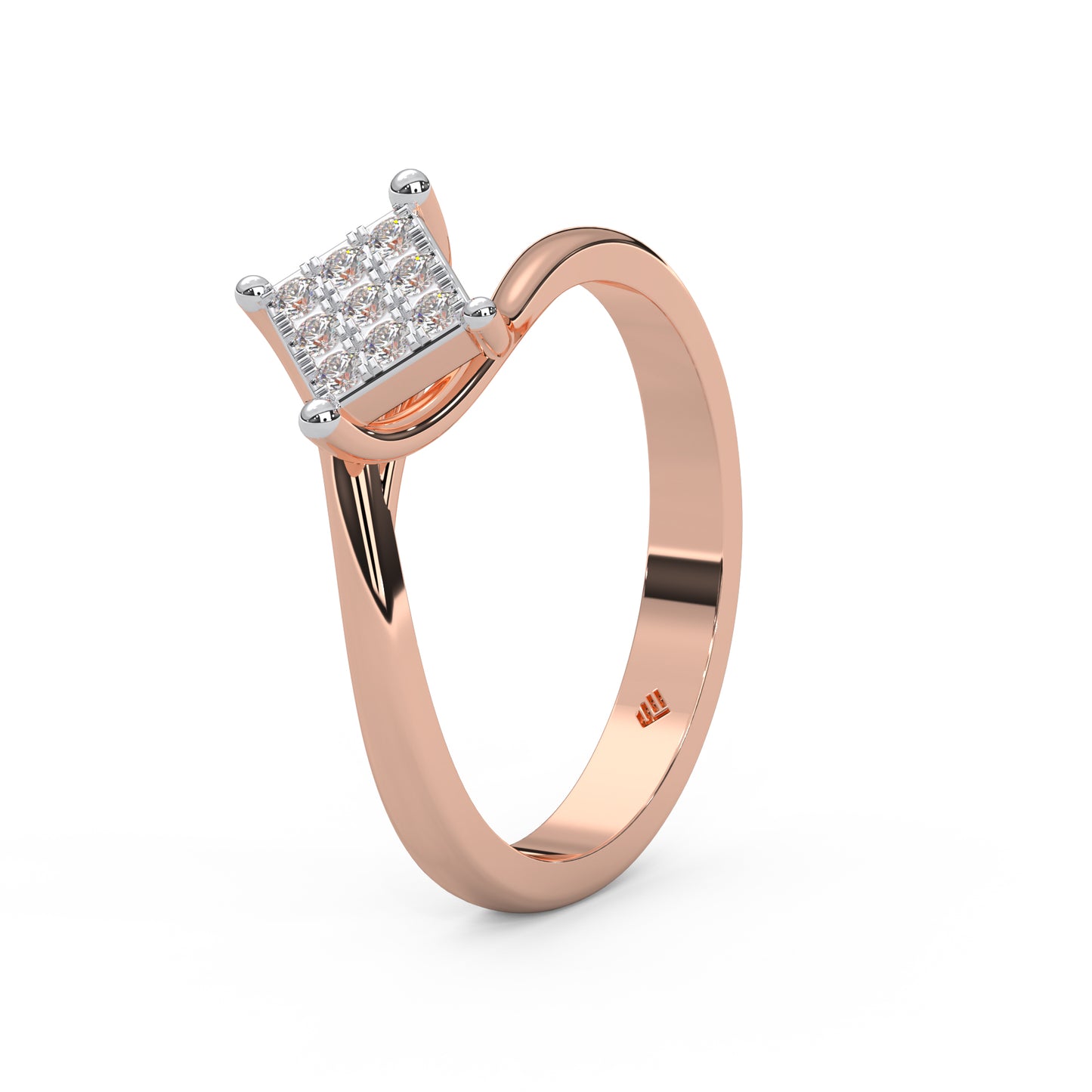 0.11 Cttw Natural Diamond Cluster Engagement Ring for Women | 925 Sterling Silver