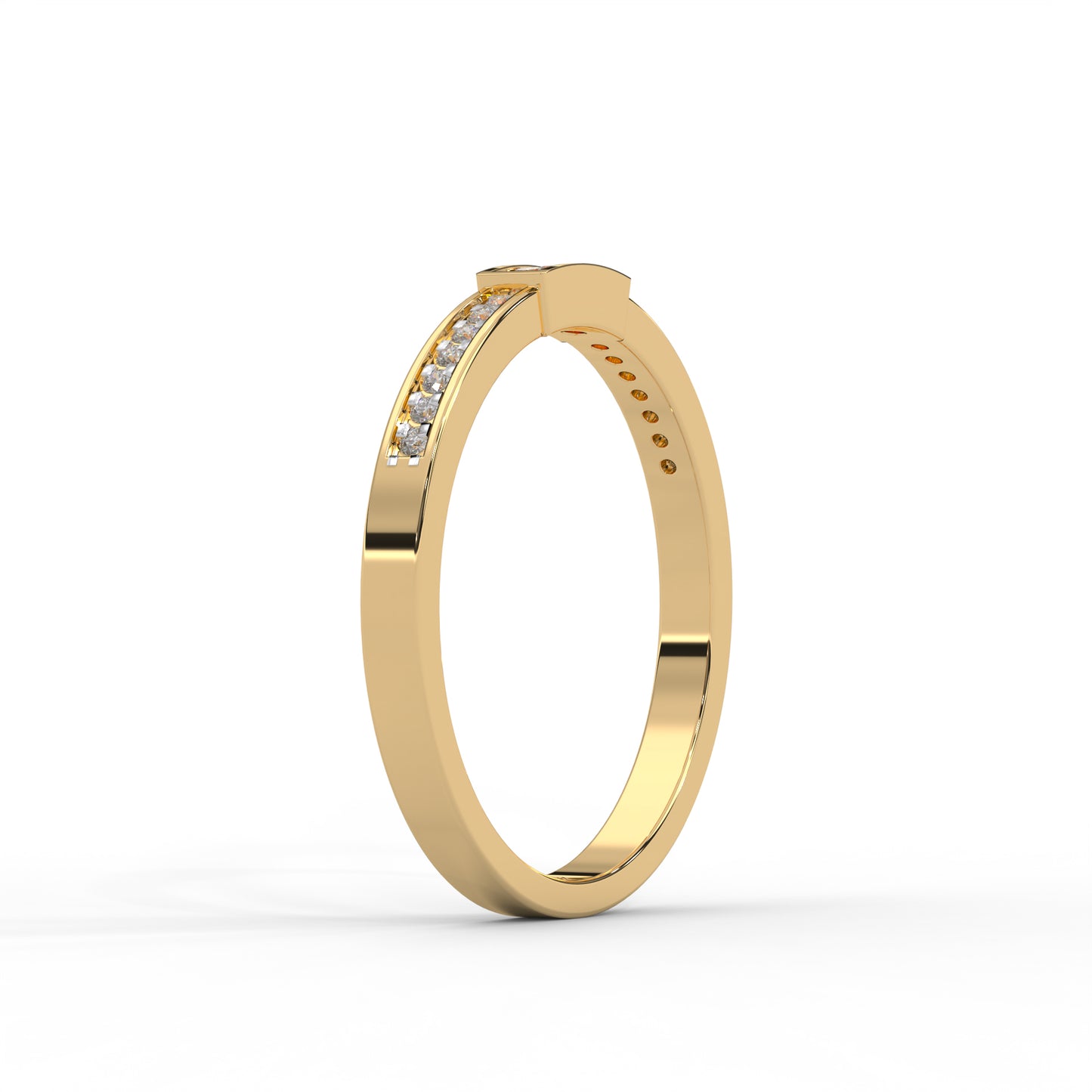 0.10 Cttw Natural Diamond Unique Spaced Out Engagement Ring for Women | 925 Sterling Silver