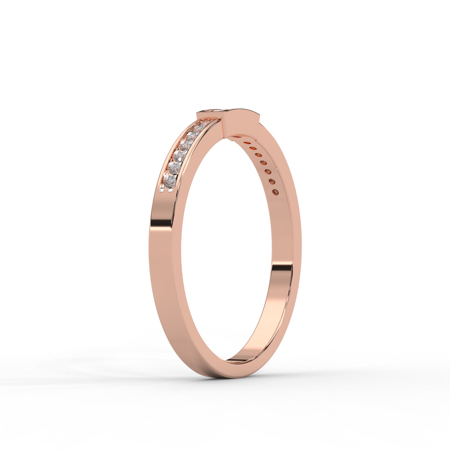 0.10 Cttw Natural Diamond Unique Spaced Out Engagement Ring for Women | 925 Sterling Silver