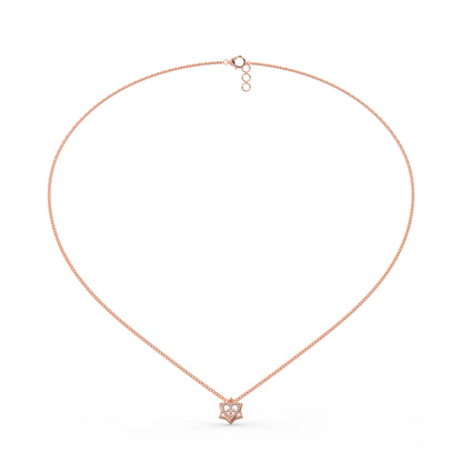 0.20 Cttw Natural Diamond Queen Star Heart Pendant Necklace in 925 Sterling Silver