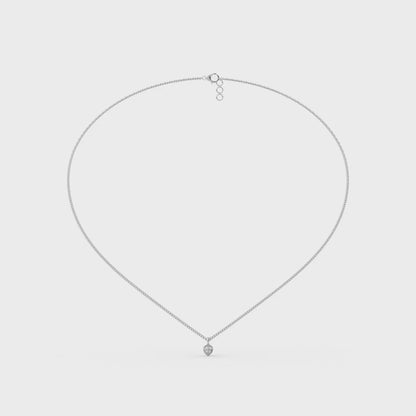 0.12 Cttw Natural Diamond Heart Shape Pendant Necklace in 925 Sterling Silver